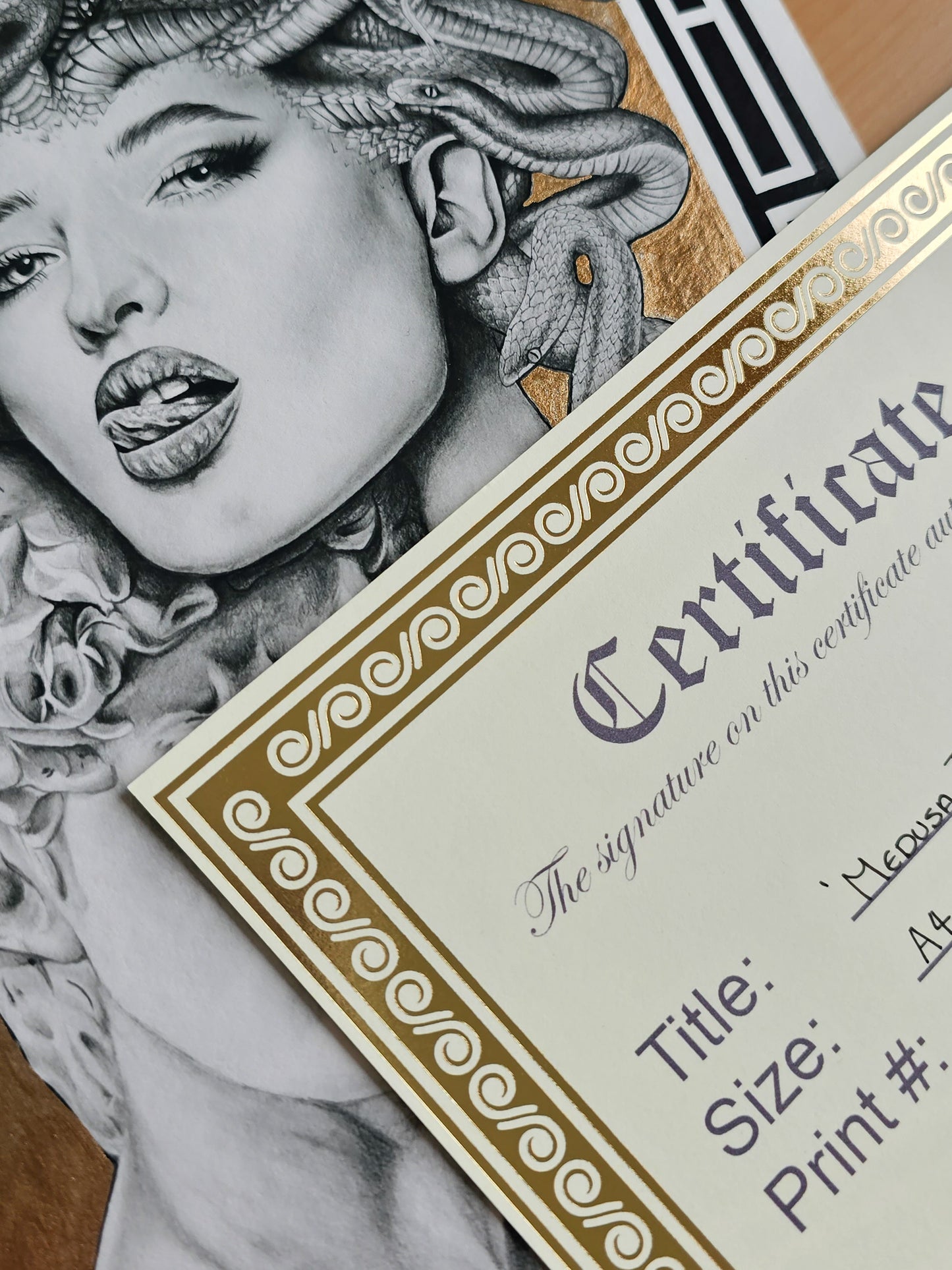 "Medusa" Limited Edition Fine Art Print, Gold