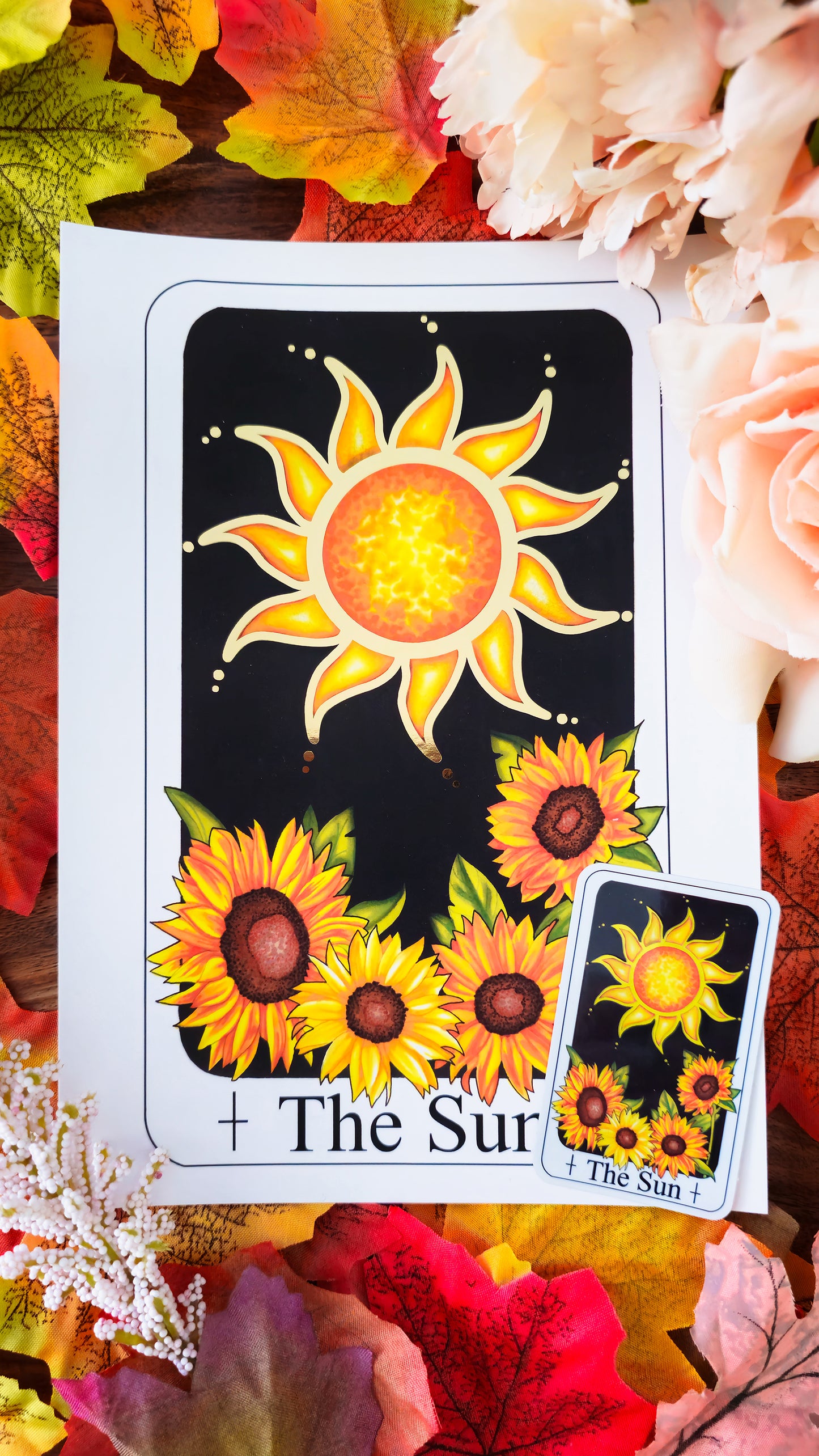 "The Sun" Tarot Card Gold Foil Print