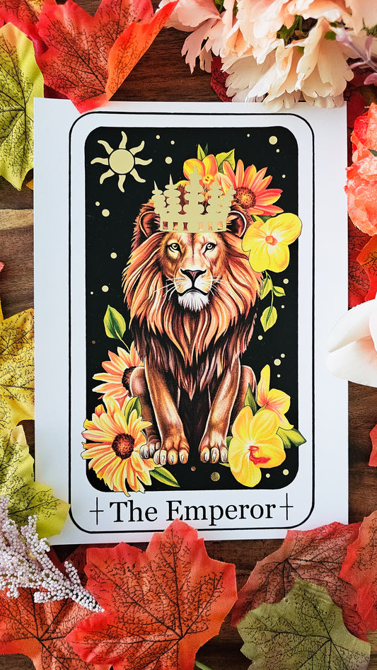 "The Emperor" Tarot Card Gold Foil Print