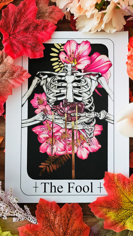 "The Fool" Tarot Card Gold Foil Print
