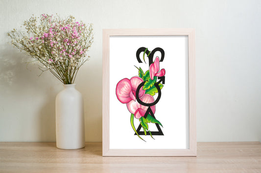 Aries Zodiac Sign Print (A6 - 4 x 6 Inches)