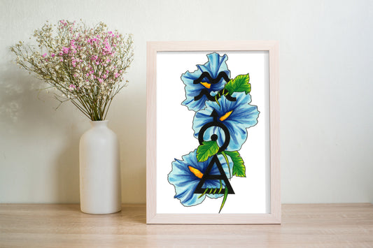 Aquarius Zodiac Sign Print (A6 - 4 x 6 Inches)