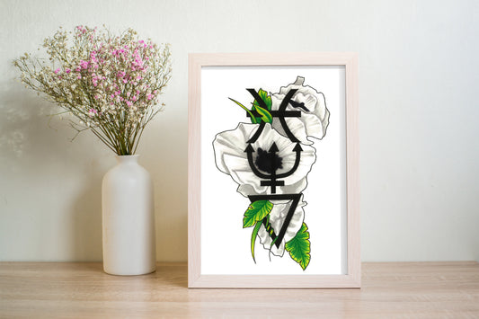 Pisces Zodiac Sign Print (A6 - 4 x 6 Inches)