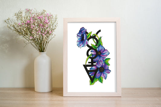 Taurus Zodiac Sign Print (A6 - 4 x 6 Inches)