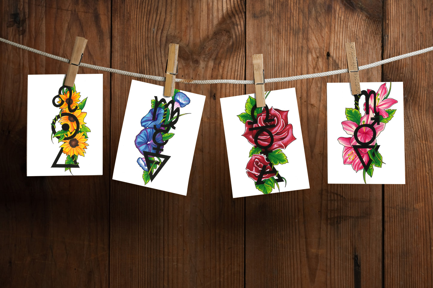 Virgo Zodiac Sign Print (A6 - 4 x 6 Inches)