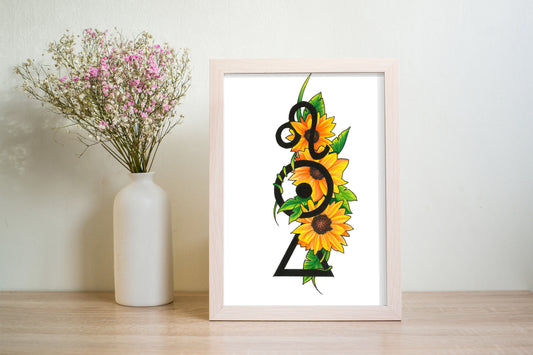 Leo Zodiac Sign Print (A6 - 4 x 6 Inches)