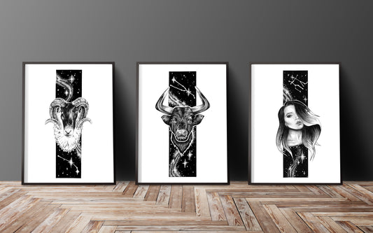 Full Collection of Zodiac Constellations (14 x A5 prints)