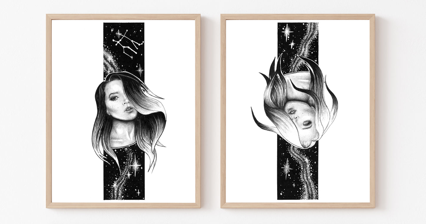 Gemini Constellation Print ( A5 - 5.8" x 8.3")