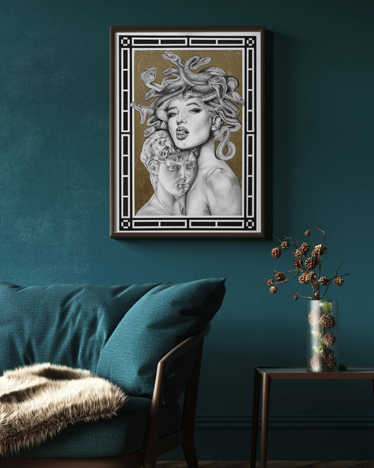 "Medusa II" Limited Edition Fine Art Print, Gold