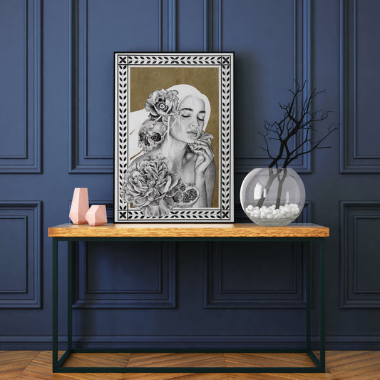 "Persephone Queen of the Underworld" Limited Edition Fine Art Print, hand painted with Gold