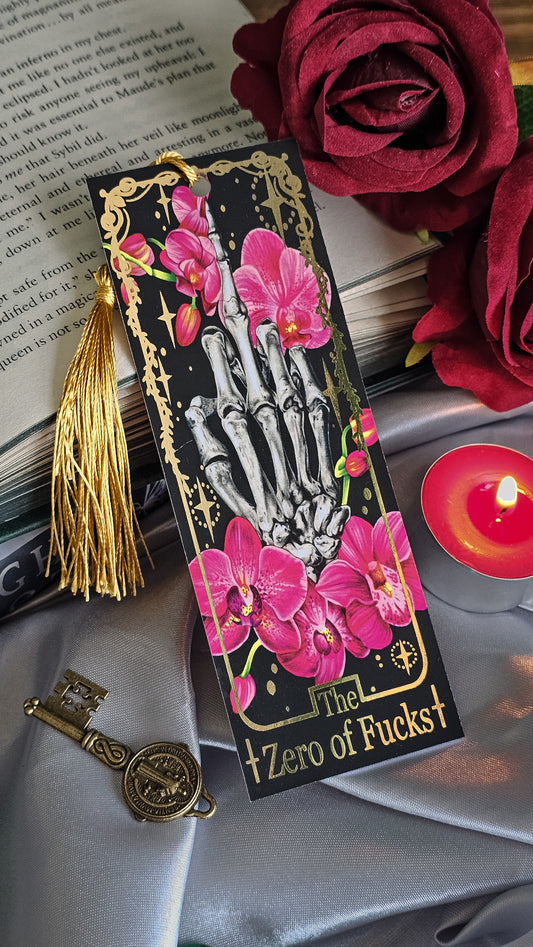 "The Zero of Fucks" Tarot Bookmark (Gold foil)