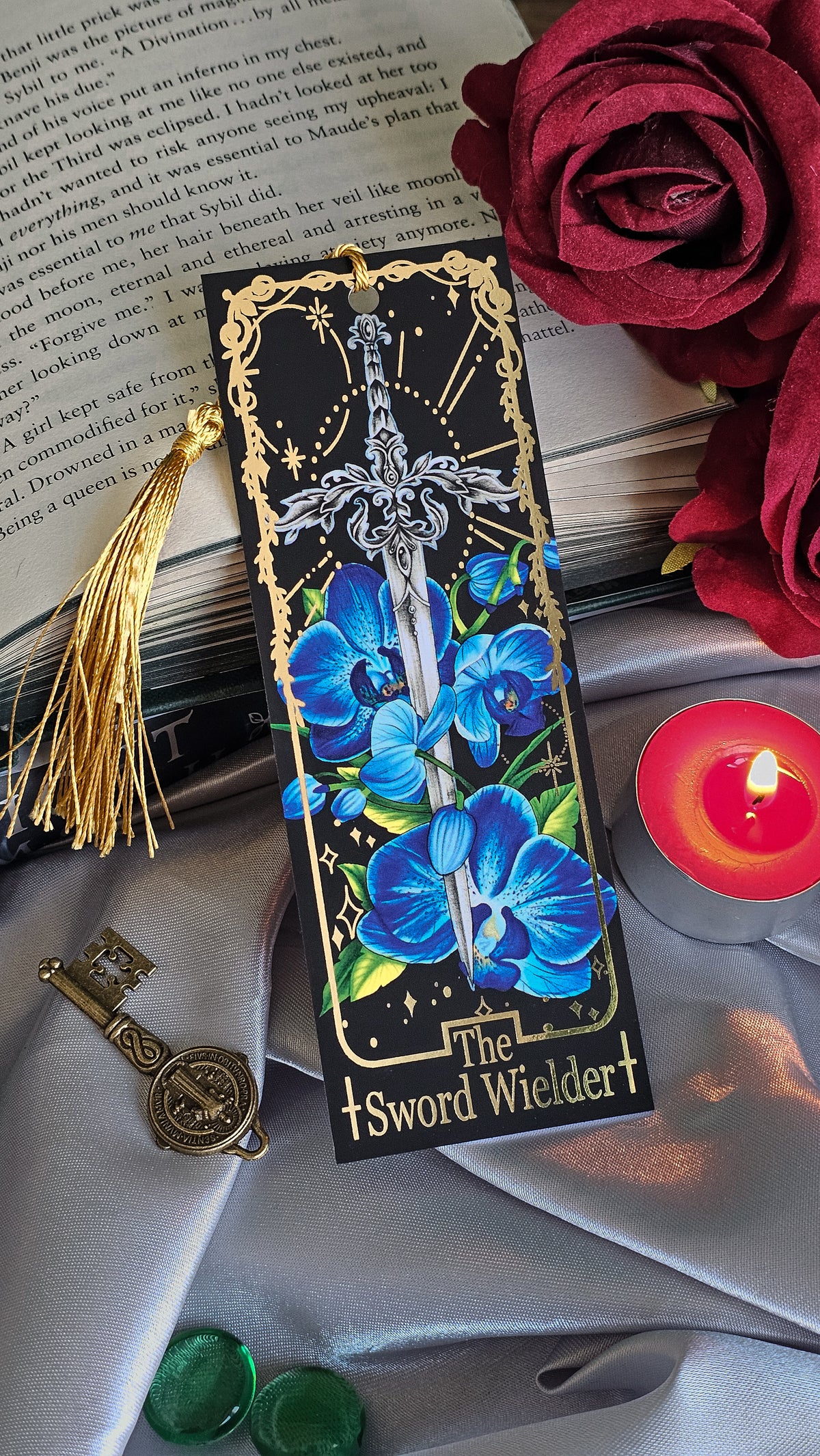 "The Sword Wielder" Tarot Bookmark (Gold foil)
