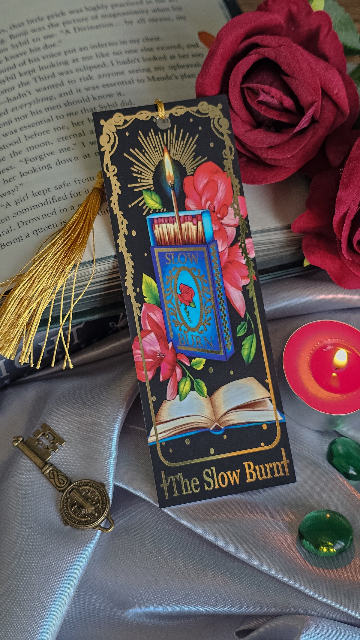"The Slow Burn" Tarot Bookmark (Gold foil)