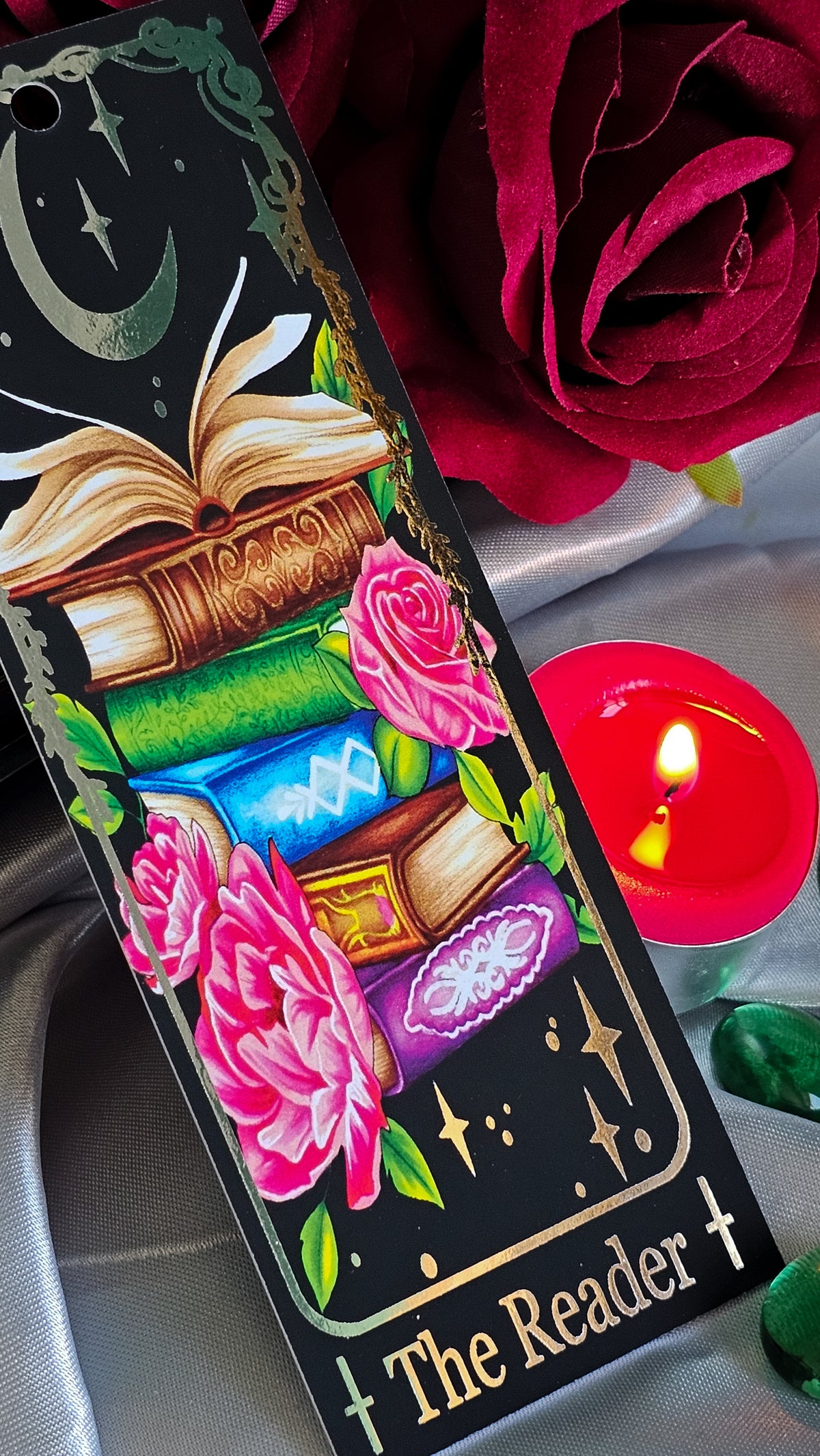 "The Reader" Tarot Bookmark (Silver foil)
