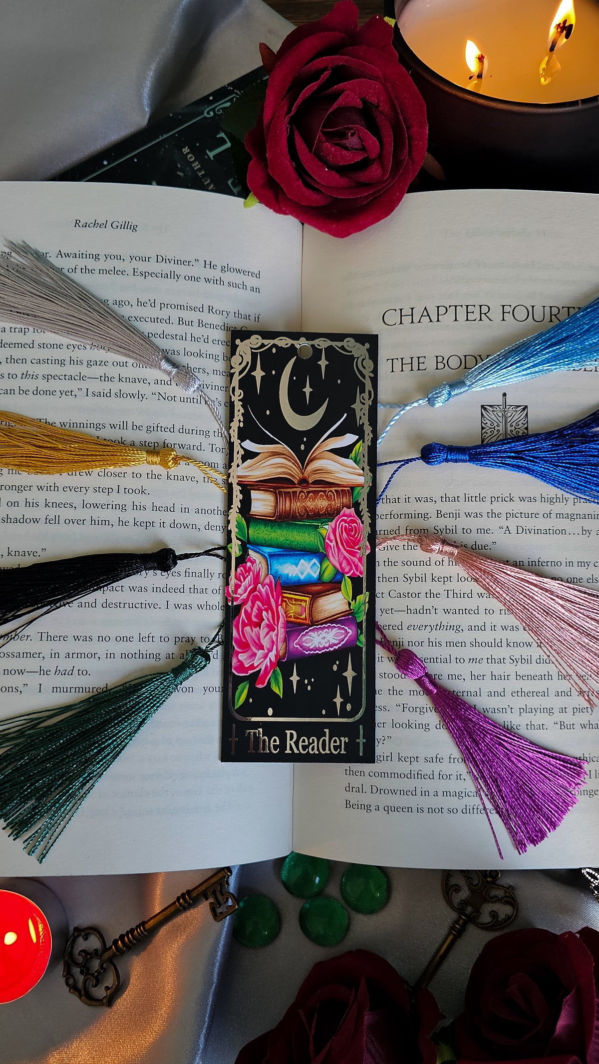 "The Reader" Tarot Bookmark (Silver foil)