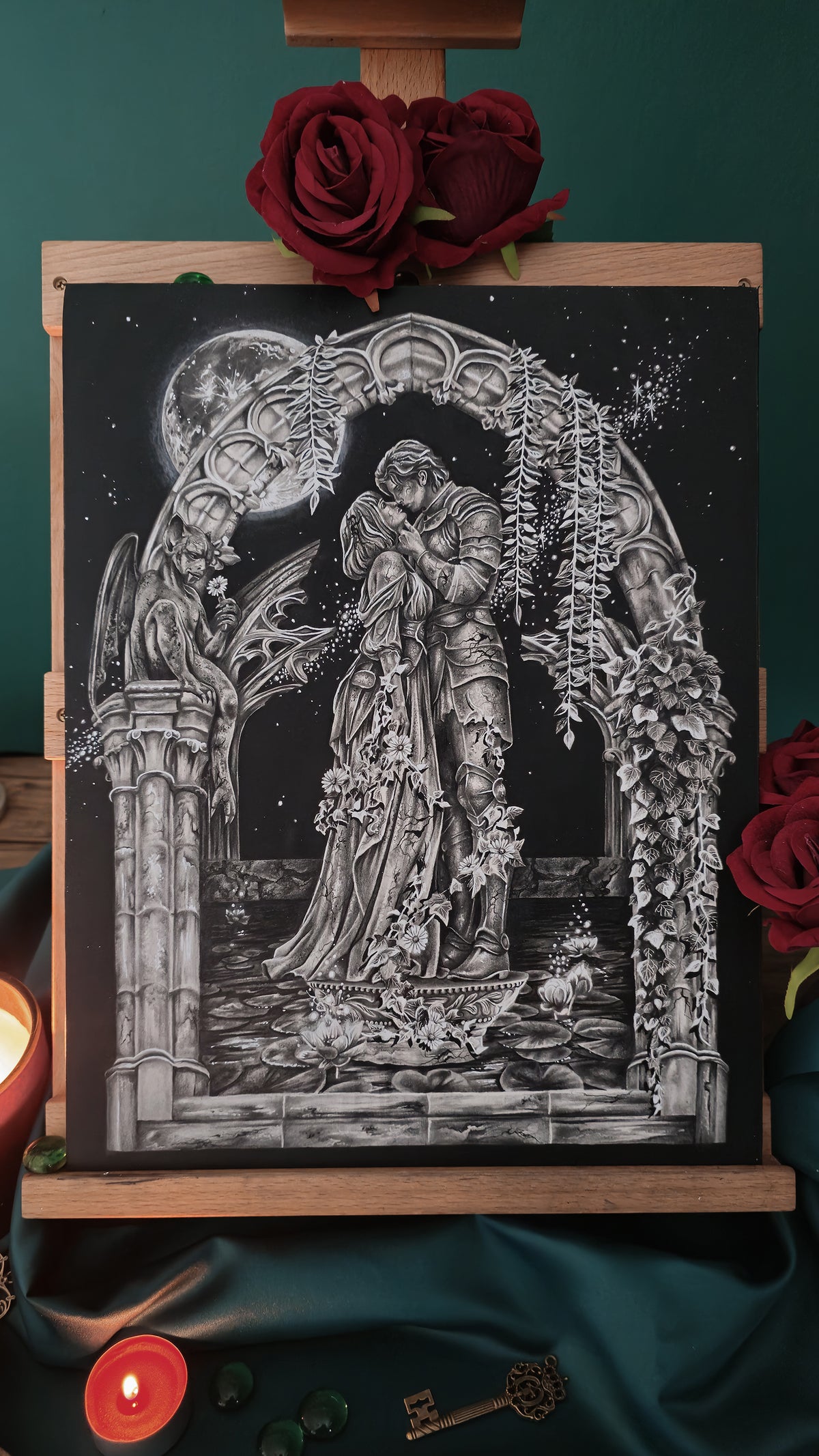 "The Eternal Embrace" Original Drawing (Please Read Description- slight imperfection)