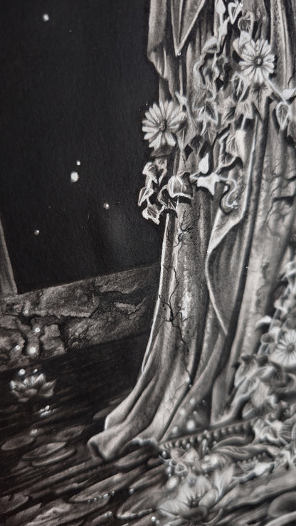 "The Eternal Embrace" Original Drawing (Please Read Description- slight imperfection)