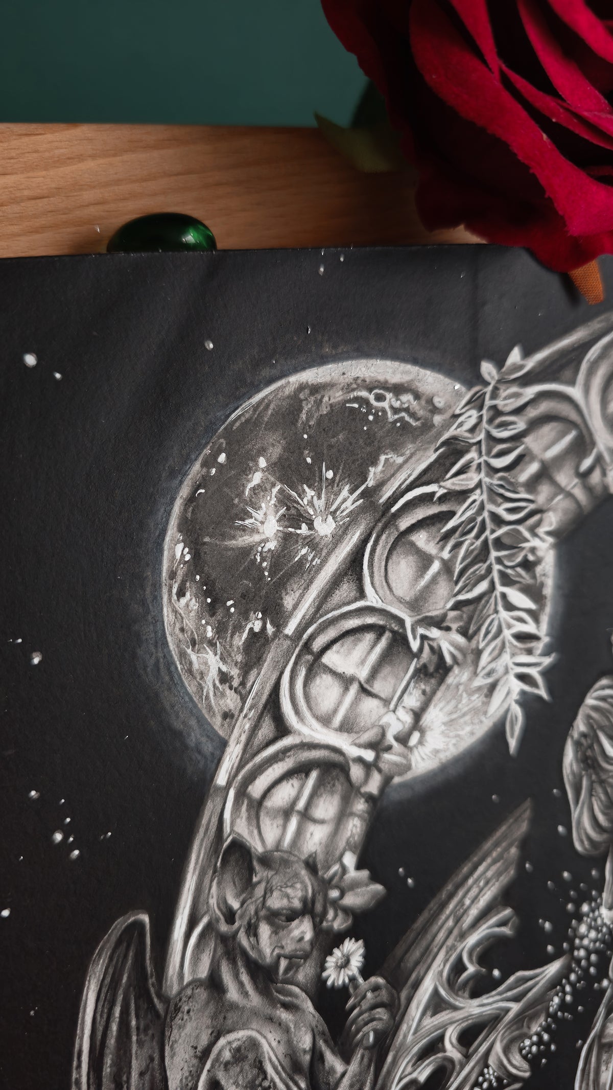 "The Eternal Embrace" Original Drawing (Please Read Description- slight imperfection)