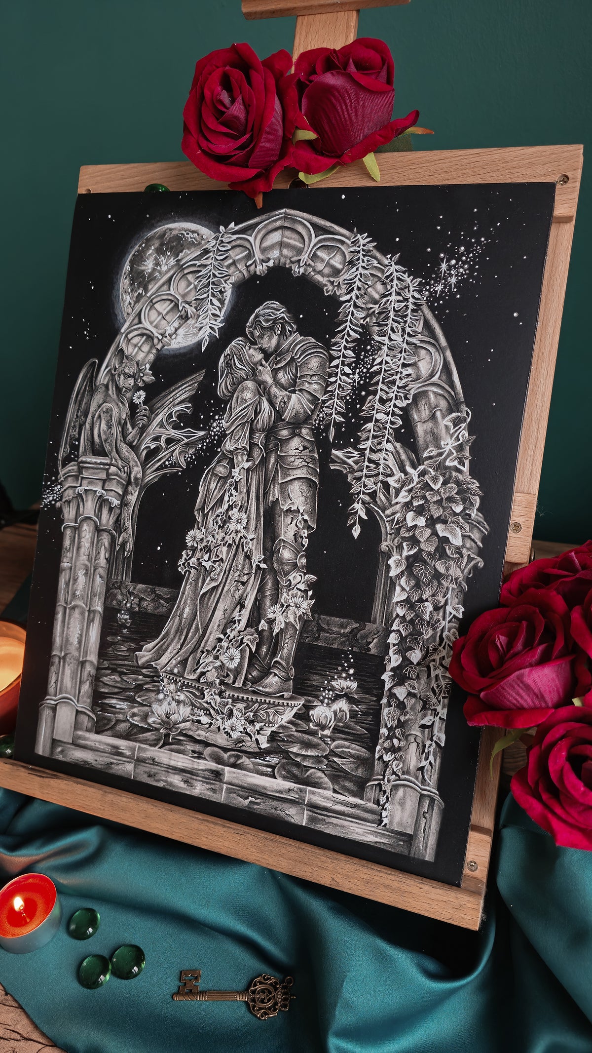 "The Eternal Embrace" Original Drawing (Please Read Description- slight imperfection)