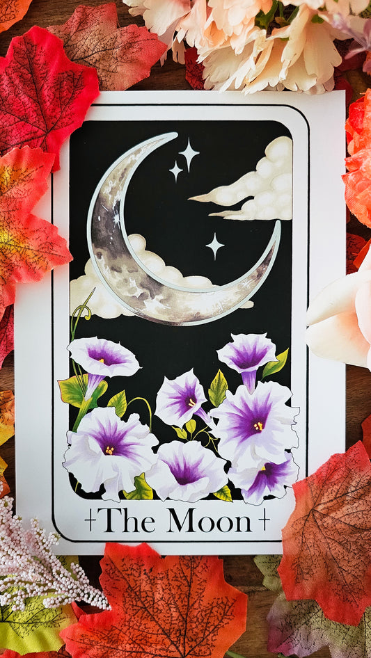 "The Moon" Tarot Card Gold Foil Print