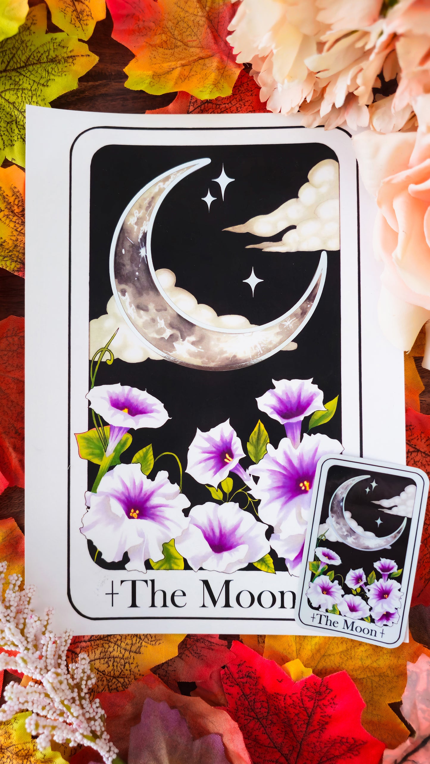 "The Moon" Tarot Card Gold Foil Print