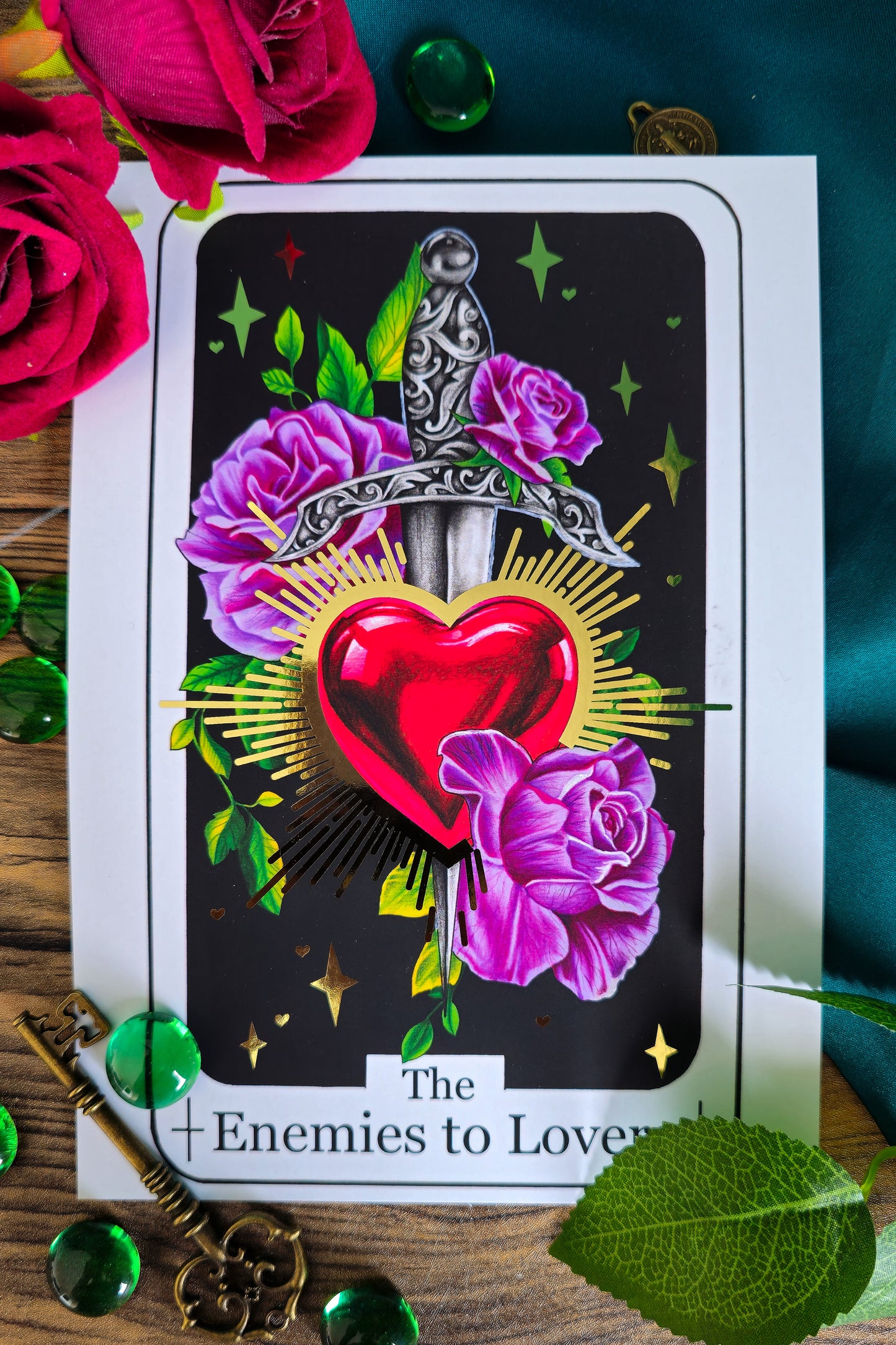 "The Enemies to Lovers" Tarot Card Gold Foil Print