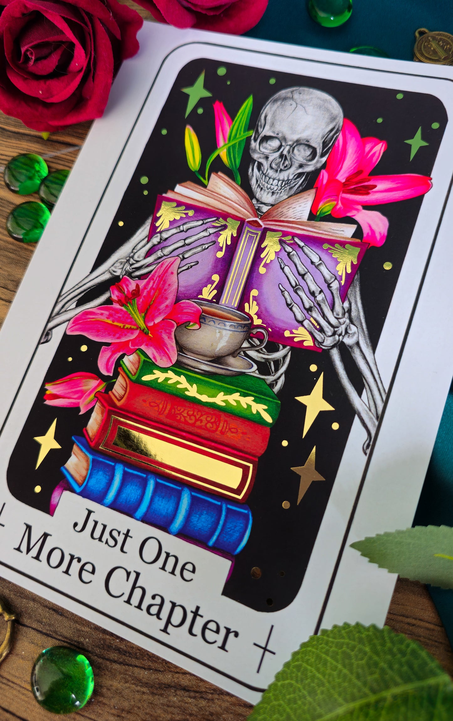 "Just One More Chapter" Tarot Card Gold Foil Print