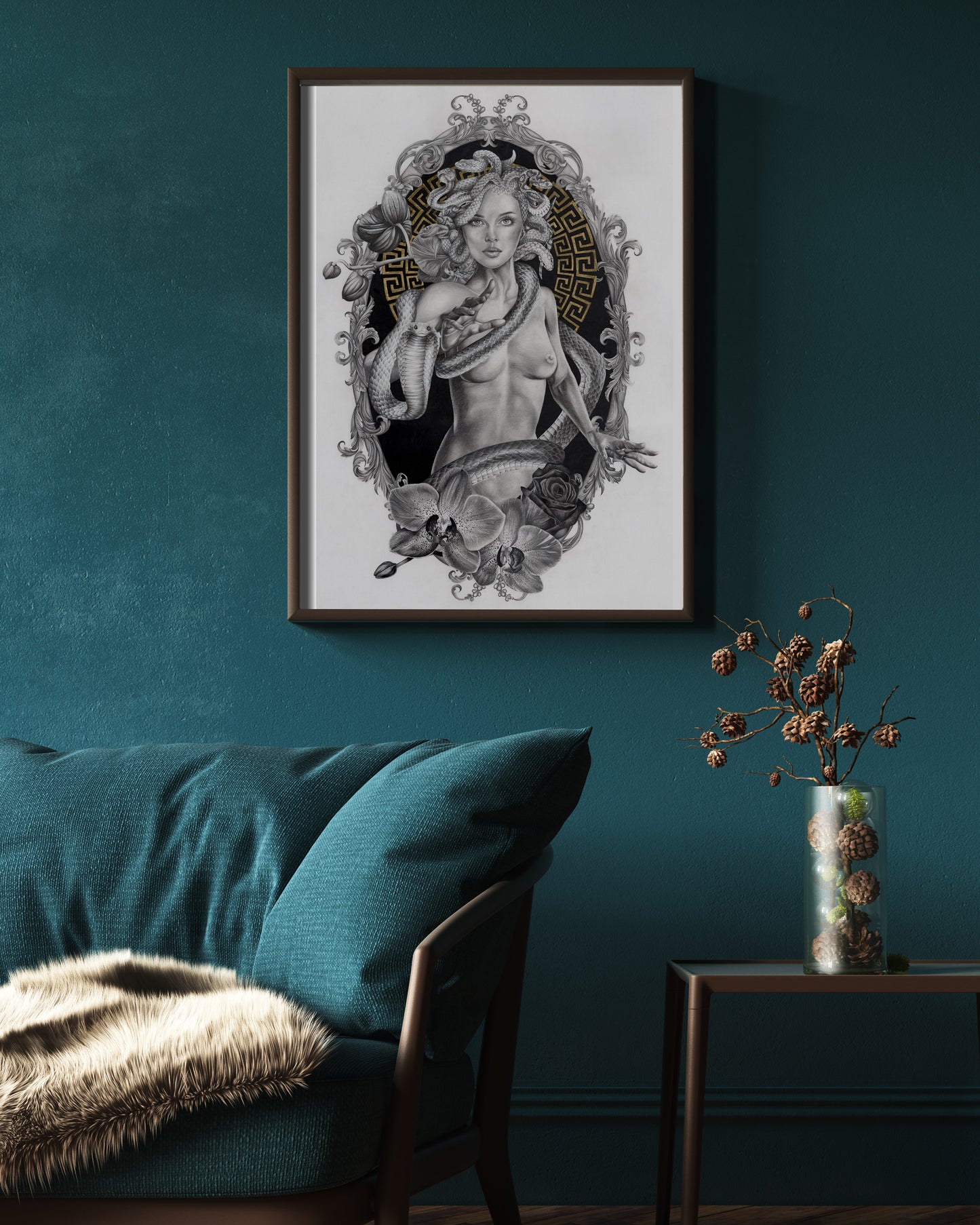 "Medusa III" Limited Edition Fine Art Print, Gold