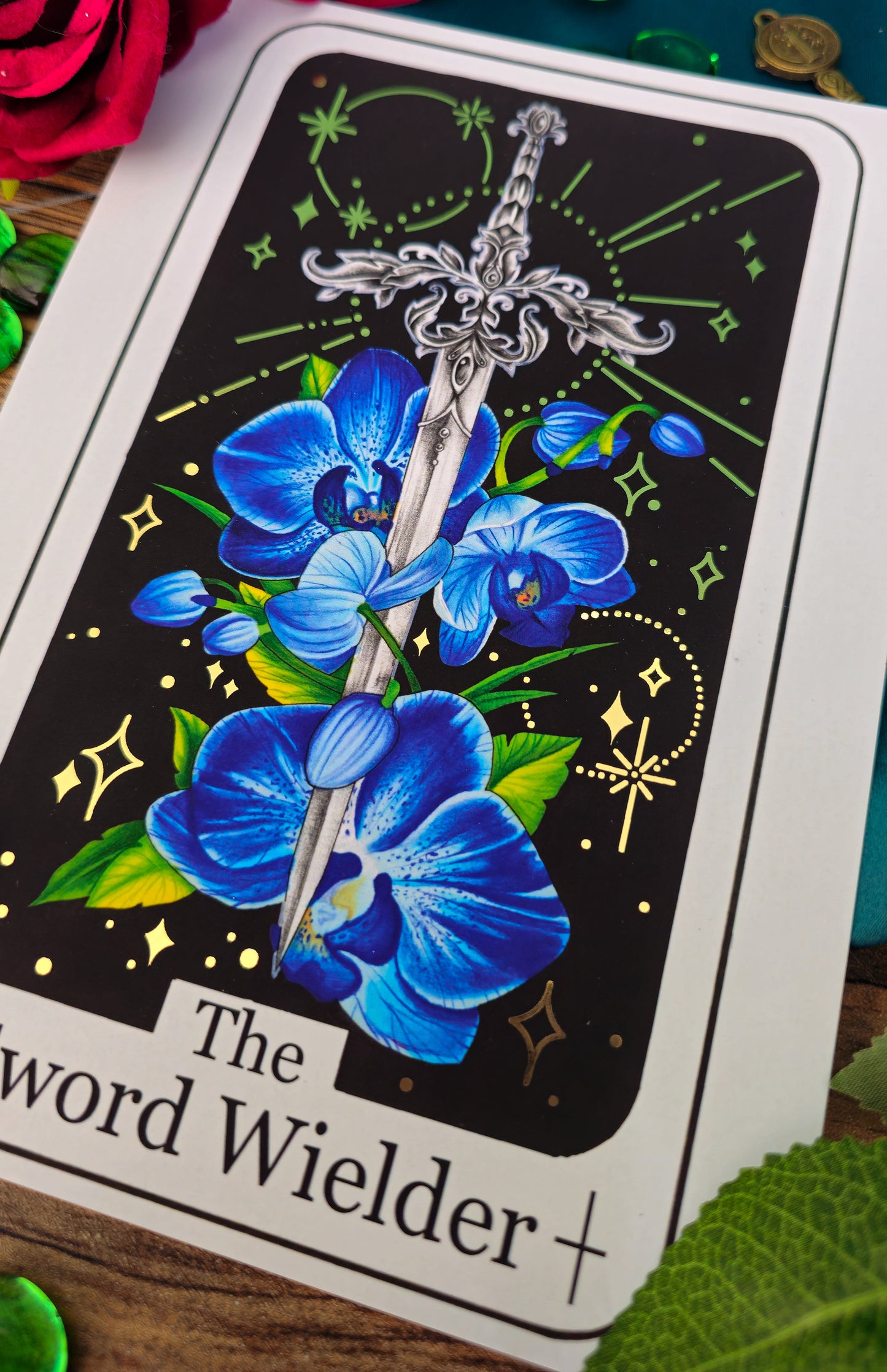 "The Sword Wielder" Tarot Card Gold Foil Print