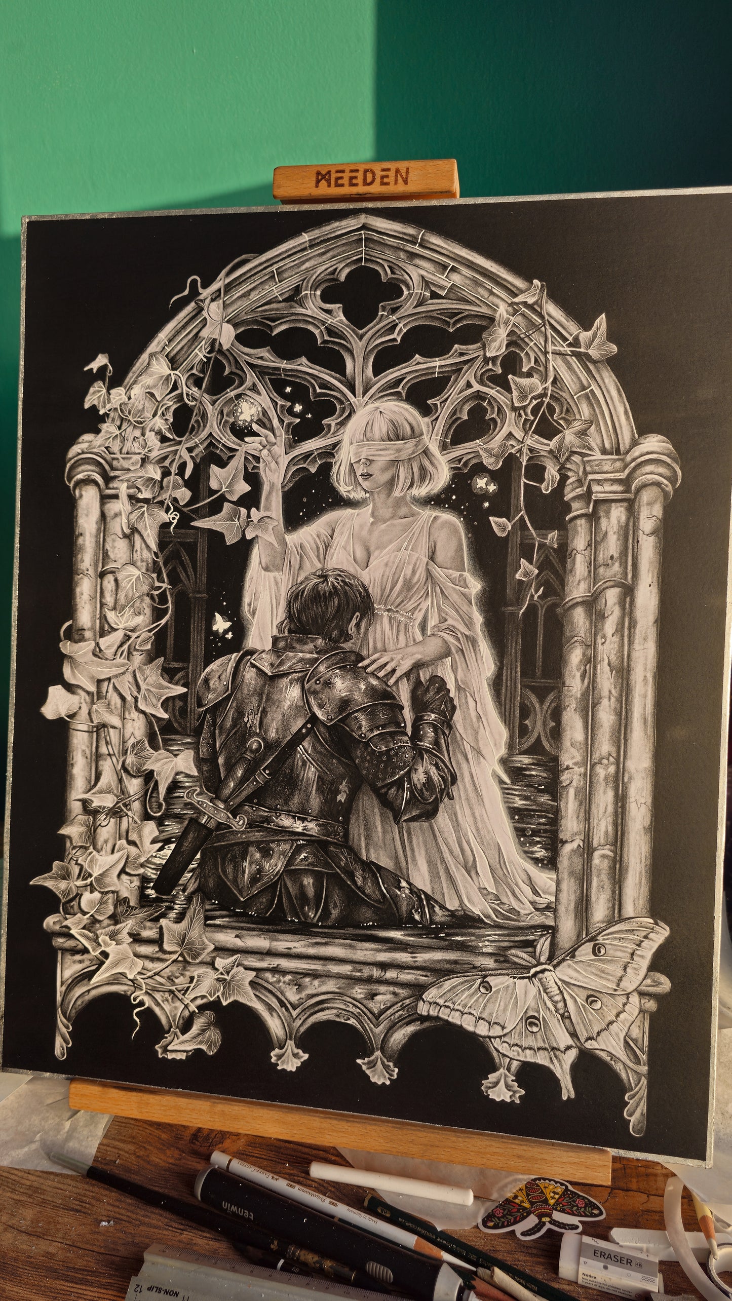 "The Knight and the Moth" Original Drawing