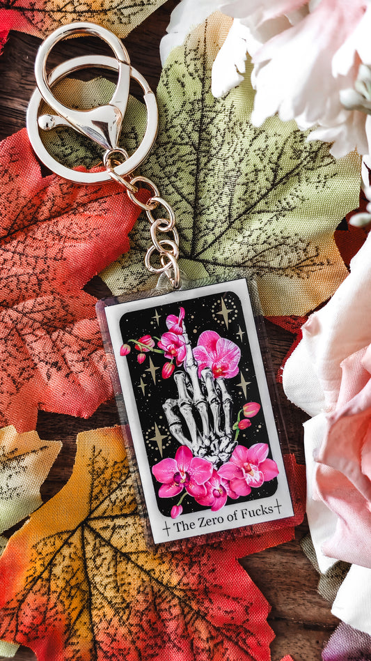 "The Zero of Fucks" Tarot Keyring