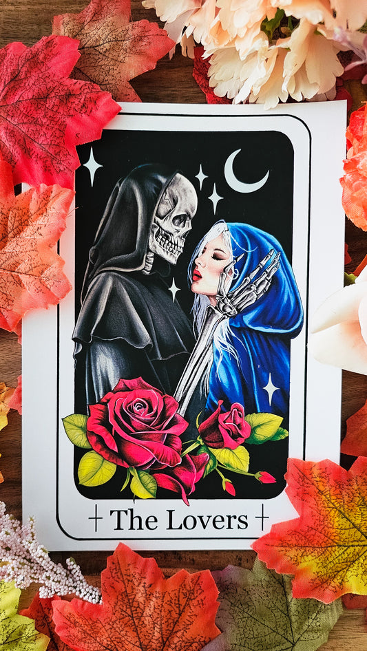 "The Lovers" Tarot Card Silver Foil Print