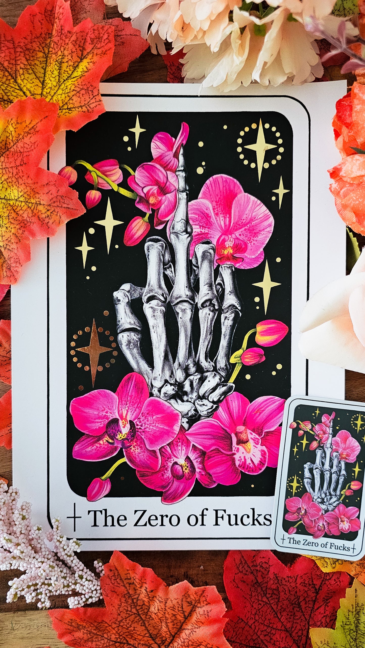 "The Zero of Fucks" Tarot Card Gold Foil Print