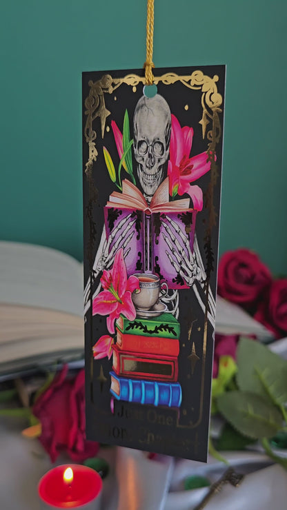 "Just One More Chapter" Tarot Bookmark (Gold foil)