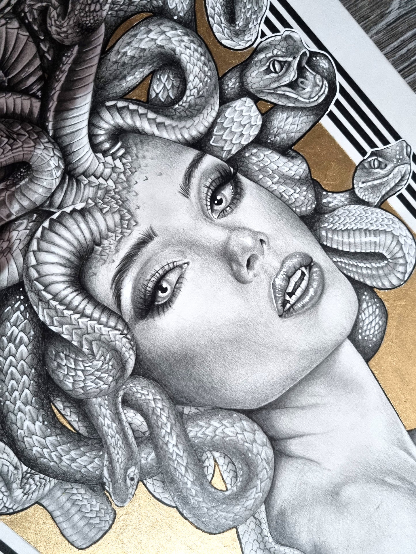 "Medusa" Limited Edition Fine Art Print, Gold
